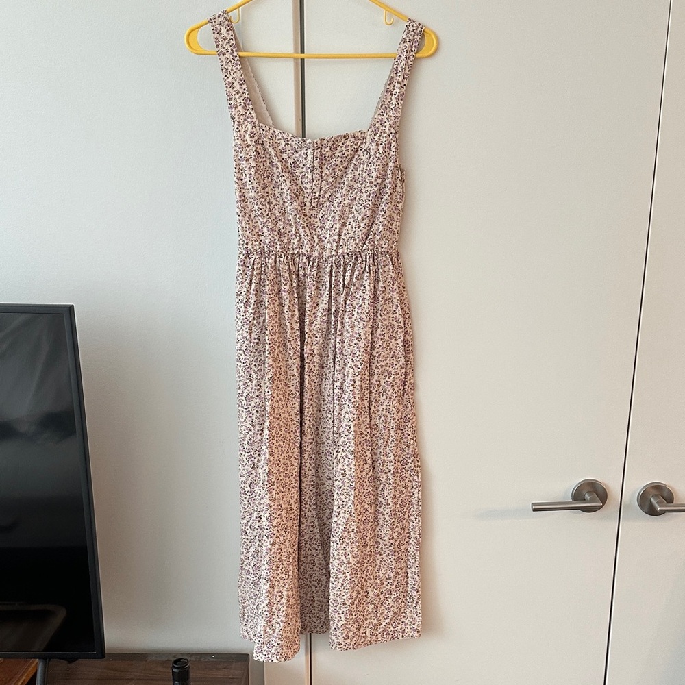 Aerie Purple Floral Midi Dress